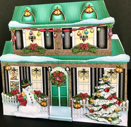Christmas House Full Shaped Card-2 by Jan Salisbury