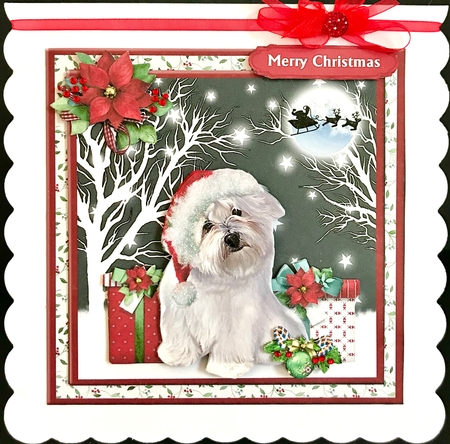 Sweet puppy christmas mini kit & decoupage by Jan Salisbury