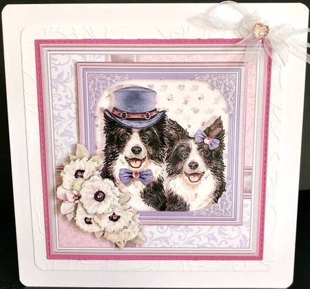 COLLIES COUPLE 7.5 Decoupage & Insert Card Kit by Jan Salisbury