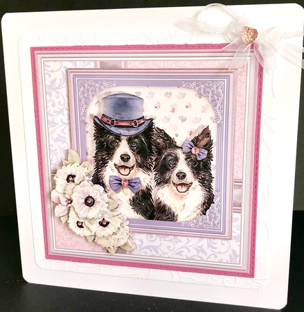 COLLIES COUPLE 7.5 Decoupage & Insert Card Kit by Jan Salisbury