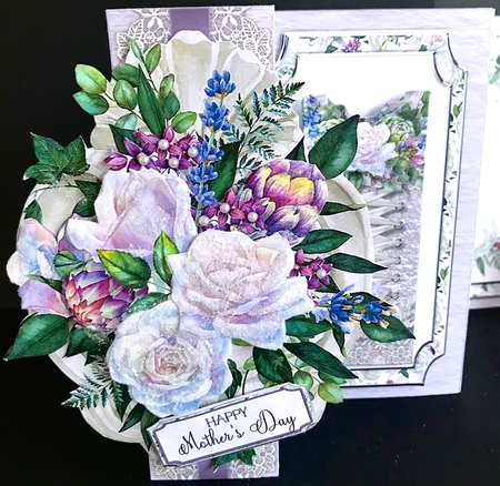 Occasional Roses Accordion Card, Envelope & Bookmark Kit. by Jan Salisbury