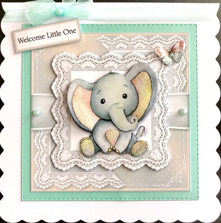 Gender Neutral Baby Elephant Bumper Kit with bonus Square Gift Box by Jan Salisbury