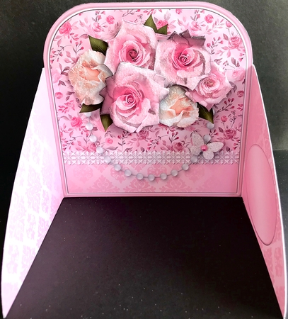 Pink Roses - Crossover Gatefold Card Mini Kit by Jan Salisbury