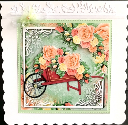 Wheel barrow Beautiful Roses by Jan Salisbury