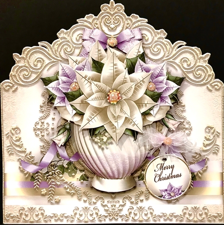 Cream Lilac Christmas Poinsettias Bouquet Mini Kit by Jan Salisbury