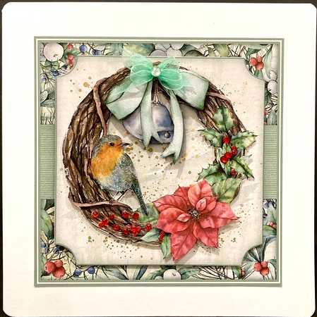 Robin Poinsettia Wreath Mini Kit by Jan Salisbury