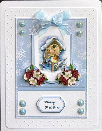 Beautiful Snowy Birdhouse  A5  Mini Kit by Jan Salisbury