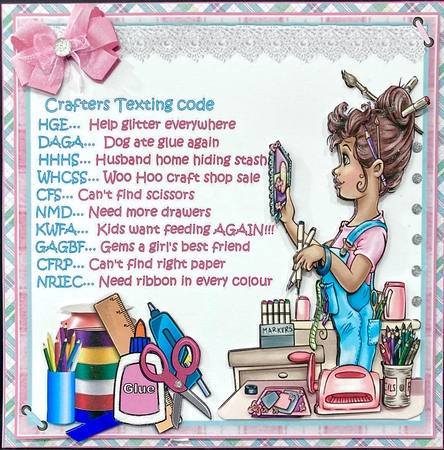 8X8 Crafters Texting code mini kit by Jan Salisbury