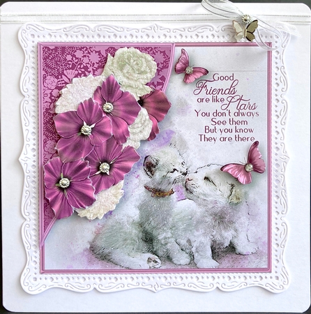 Good Friends - Decoupage Corner Card Mini Kit by Jan Salisbury
