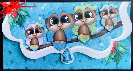 Owl Family and Friends Christmas Voucher-2 by Jan Salisbury
