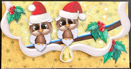 Owl Family and Friends Christmas Voucher-3 by Jan Salisbury