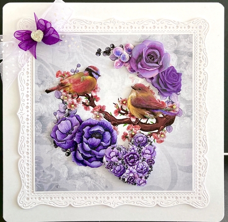 Birds in Love Topper with Flower Decoupage by Jan Salisbury