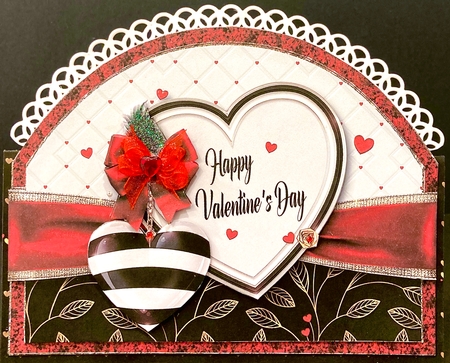 Black & White Valentine Tent Card by Jan Salisbury