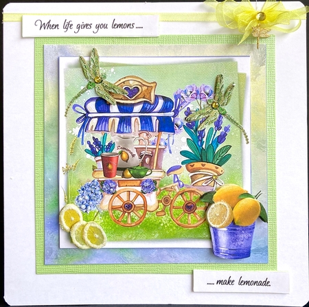 Lemonade Cart Topper with Decoupage by Jan Salisbury