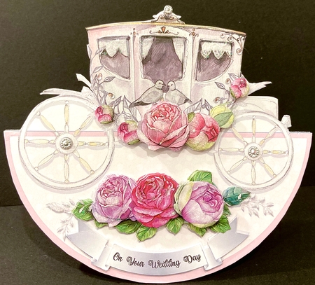 WEDDING CARRIAGE ROCKER CARD by Jan Salisbury