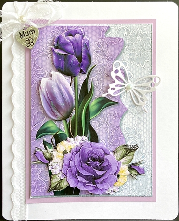 A5 Purple Tulips Mini Kit by Jan Salisbury