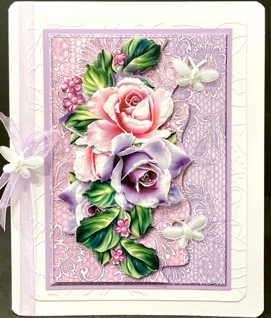 A5 Purple  Gorgeous Roses  Mini Kit by Jan Salisbury