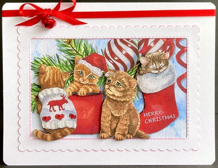 A4 Christmas  Kittens by Jan Salisbury