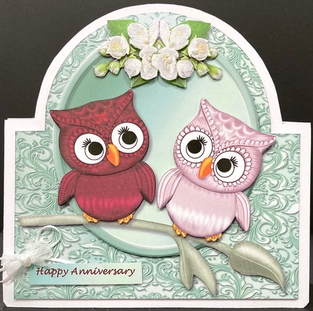 Shaped Card Cute Owl Couple Mini Kit by Jan Salisbury