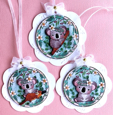 FRANGIPANI ANIMAL TOPPERS by Jan Salisbury