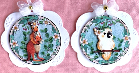 FRANGIPANI ANIMAL TOPPERS by Jan Salisbury