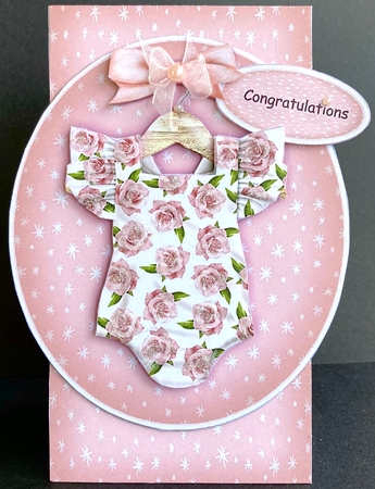 Shaped Card Topper New Baby Girl by Jan Salisbury