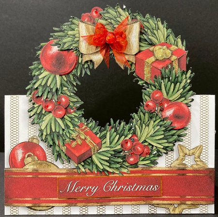 Christmas Holiday Wreath Tent Card-1 by Jan Salisbury