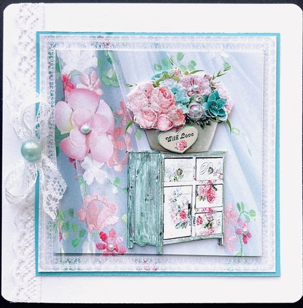 Rose Chest Topper with Decoupage by Jan Salisbury