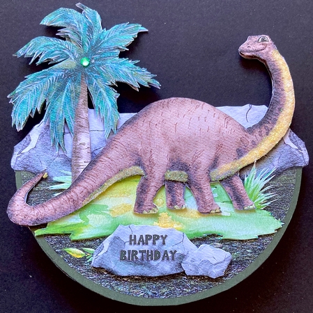 DINO ROCKER CARD with ages by Jan Salisbury