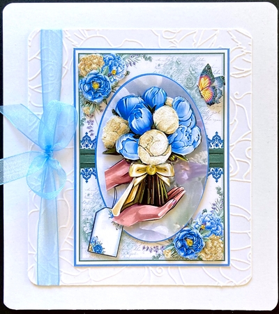 Blue and Lemon Peony Bouquet Mini Page Kit  by Jan Salisbury