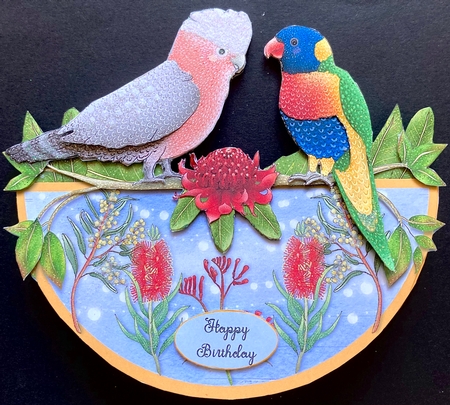 AUSSIE BIRDS rocker card by Jan Salisbury