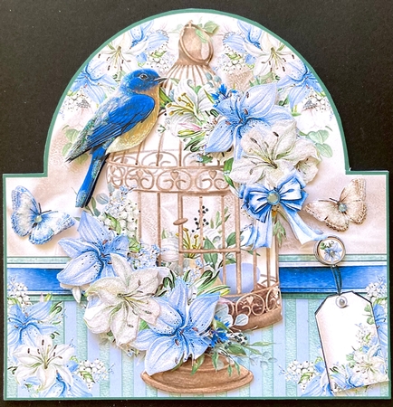 Floral Bird Cage 02 Shaped Mini Page Kit  by Jan Salisbury