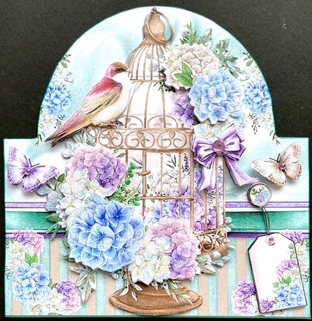 Floral Bird Cage 03 Shaped Mini Page Kit by Jan Salisbury