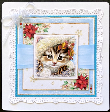  Christmas Kitty 7x7 inch No.1 by Jan Salisbury