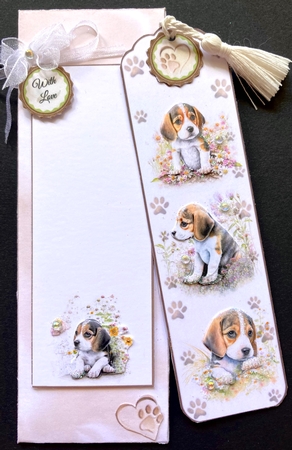 Beagle Puppy Folding Bookmarks & Notelet by Jan Salisbury