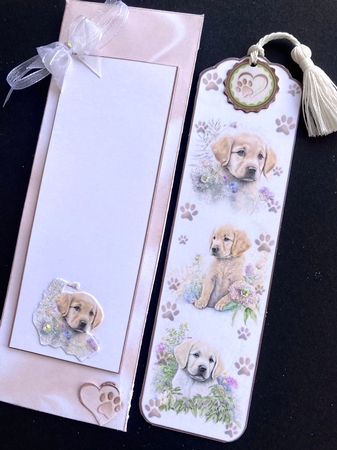 Golden Retriever Puppy Folding Bookmarks & Notelet by Jan Salisbury