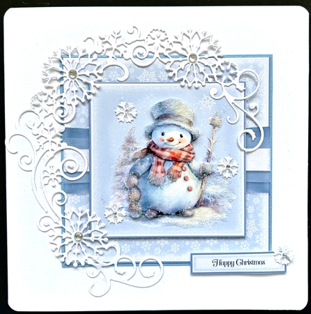 Holly Jolly Snowman 7x7 inch No.4 by Jan Salisbury