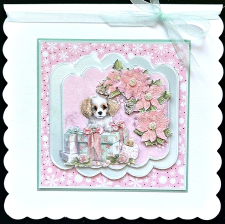 Christmas Puppy - Decoupage Card Mini Kit by Jan Salisbury