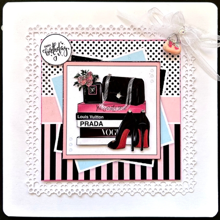 Stylish Lady Card & Toppers Set 3 by Jan Salisbury