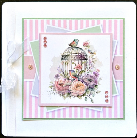 Pretty Floral Bird Cage Toppers Set by Jan Salisbury