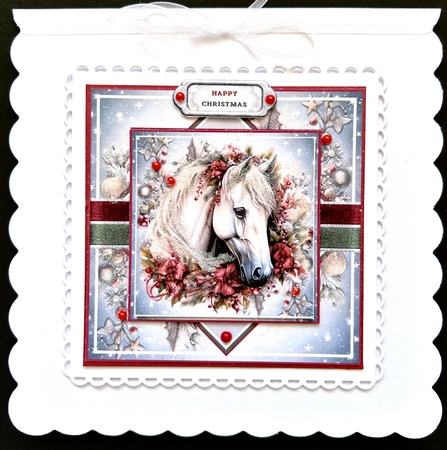 Floral Christmas Horse Mini Page Kit by Jan Salisbury