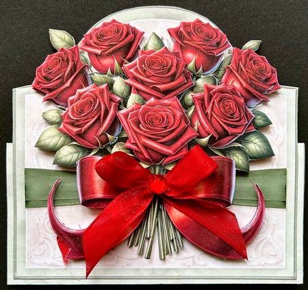 Heart Of Roses Tent Card Kit-2 by Jan Salisbury