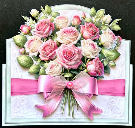 Heart Of Roses Tent Card Kit-6 by Jan Salisbury