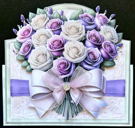 Heart Of Roses Tent Card Kit-7 by Jan Salisbury
