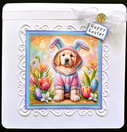 Easter Puppy - Decoupage by Jan Salisbury