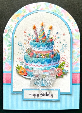 Birthday Cake Cut And Fold Card Kit-6 by Jan Salisbury