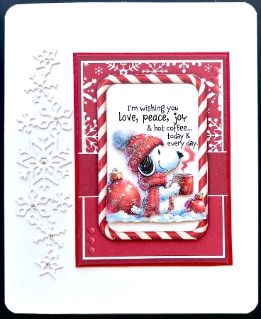 5x7 ~ Love Peace & Hot Coffee Snoopy by Jan Salisbury
