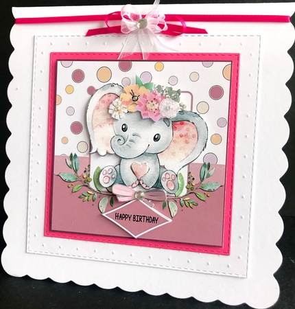 Happy birthday - cute elephant by Jan Salisbury