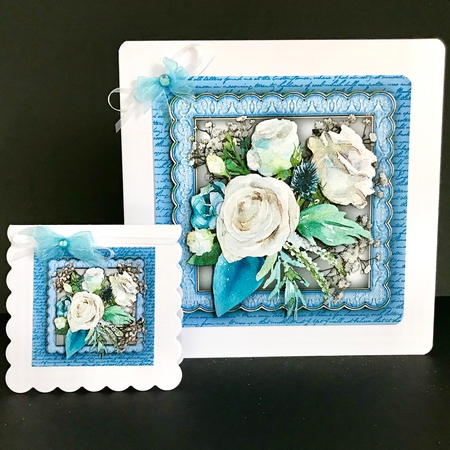 Beautiful White Roses in a Scalloped Frame  by Jan Salisbury