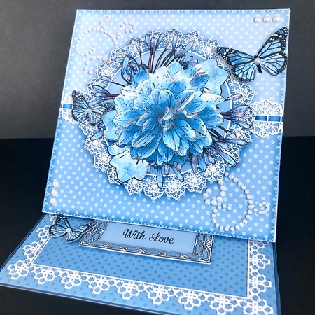 3D Easel Card Mini Kit - A Touch of Elegance - Flowers Lace, butterflies & Pearls by Jan Salisbury
